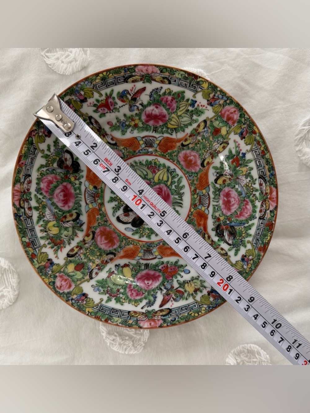 Antique Vintage Chinese Famille Rose Medallion Porcelain Plate -  8.3” - Picture 4 of 7
